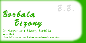 borbala bizony business card