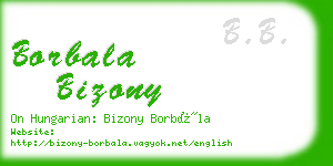 borbala bizony business card